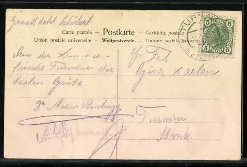 AK Bayreuth, Siegfried und Frau vor einem Felsen