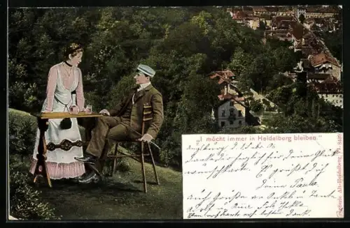 AK Burschenschaftler mit Gastwirtin im Gespräch