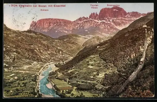 AK Bozen, Virglbahn mit Eisacktal
