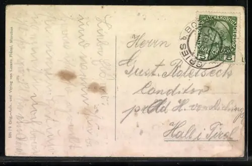 AK Bozen, Die Rittenbahn mit dem Rosengarten, Bergbahn