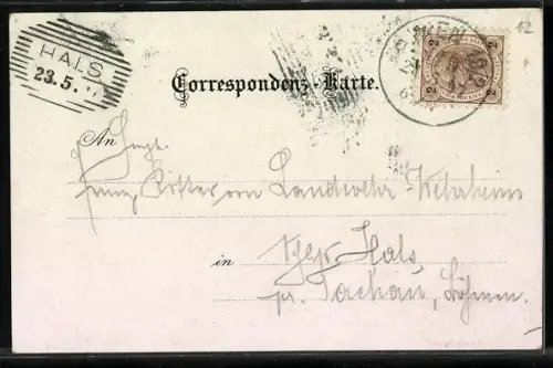 Lithographie Wien-Döbling, Blick auf Hotel, Aussichtsturm, Berg-Bahn