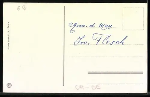 AK Grosshorn, Wengernalpbahn mit Jungfrau und Breithorn, Bergbahn