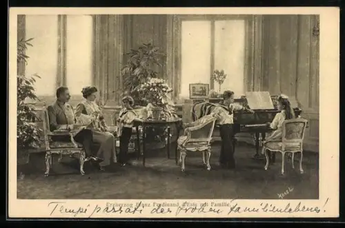 AK Erzherzog Franz Ferdinand d`Este mit Familie