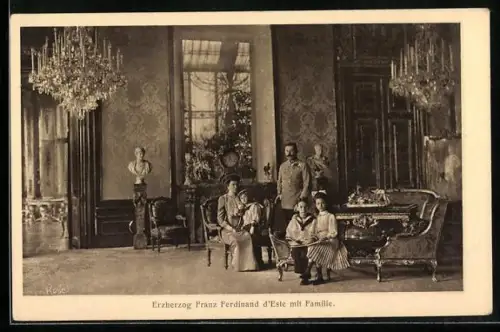 AK Erzherzog Franz Ferdinand d`Este mit Familie
