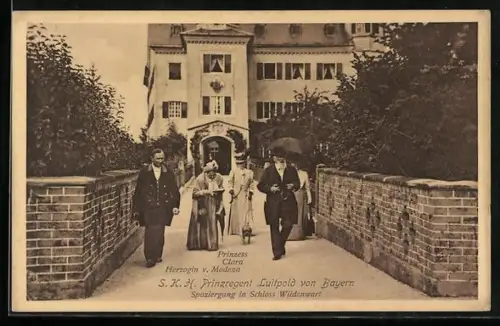 AK Prinzregent Luitpold von Bayern, Spaziergang in Schloss Wildenwart