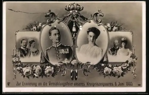 AK Vermählungsfeier unseres Kronprinzenpaares 1905, Herzog Johann Albrecht