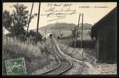 AK Langres, La Crèmaillère, Bergbahn