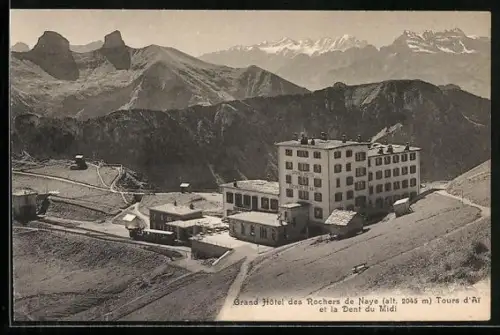 AK Rochers de Naye, Grand Hotel, Tours d'Ay et la Dent du Midi