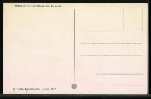 AK Rigibahn, Rigi-Scheidegg und die Alpen, Aussicht auf Tödi, Kammlistock, Scheerhorn u. Düssistock