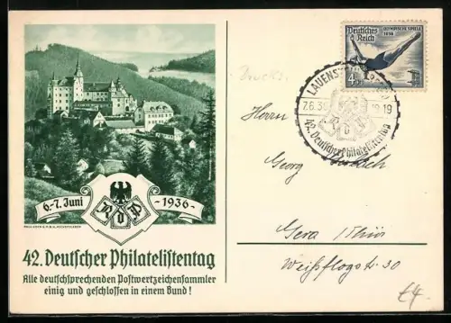 AK 42.Deutscher Philatelistentag, 6.-7.Juni 1936