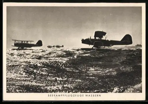 AK Wasserflugzeuge Seekampfflugzeuge wassern