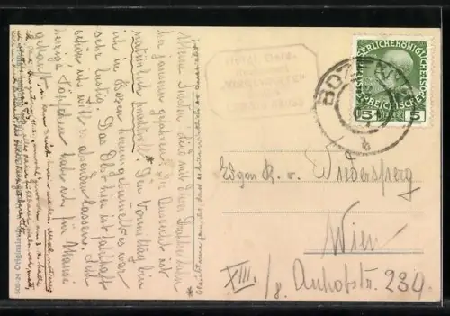 AK Bozen, Virglbahn gegen Schlern und Rosengarten