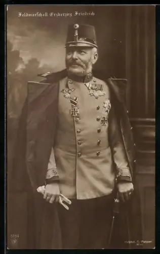 AK Feldmarschall Erzherzog Friedrich in Uniform mit Orden