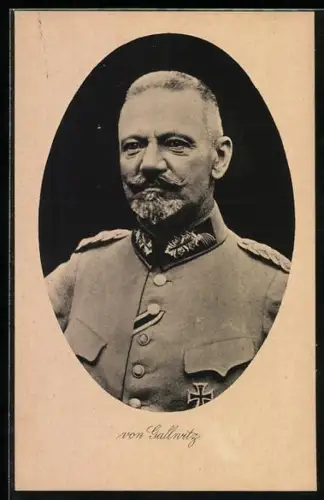 AK Portrait von General von Gallwitz in Uniform mit Orden Eisernes Kreuz