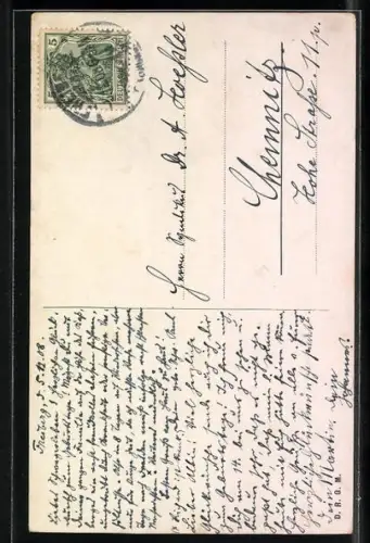 Künstler-AK Bozen, Rosengartenspitze mit Vajolettürme von Norden