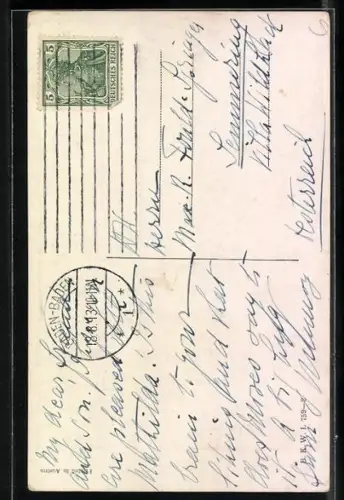 Künstler-AK Brüder Kohn (B.K.W.I) Nr. 759-2: Dampflokomotive bei Nacht