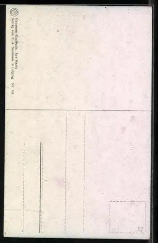 Künstler-AK Hermann Kaulbach: Nonne im Kreuzgang spielt Geige