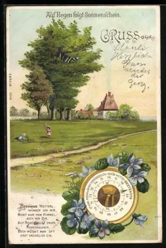 AK Barometer, Beständig Wetter wünsch ich mir, Landschaftsbild