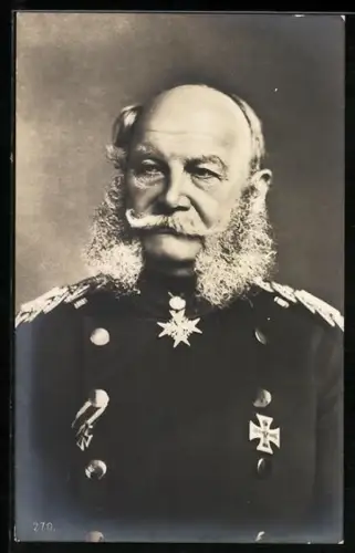 Foto-AK Kaiser Wilhelm I. in Uniform mit Eisernem Kreuz