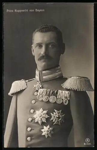 AK Prinz Rupprecht von Bayern in Uniform mit Orden