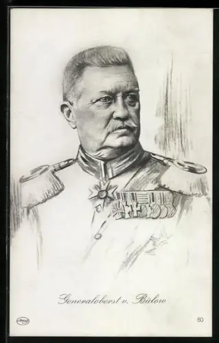 AK Generaloberst v. Bülow in Uniform mit Orden
