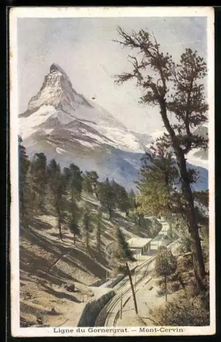 AK Mont-Cervin, Ligne du Gornergrat mit Bergblick
