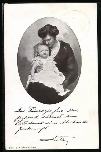 AK Kaiserin Zita von Österreich mit Sohn, Verkauf für den Verein Tagesheimstätte für Kriegerwaisen und Kinder