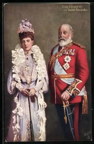AK King Edward VII and Queen Alexandra