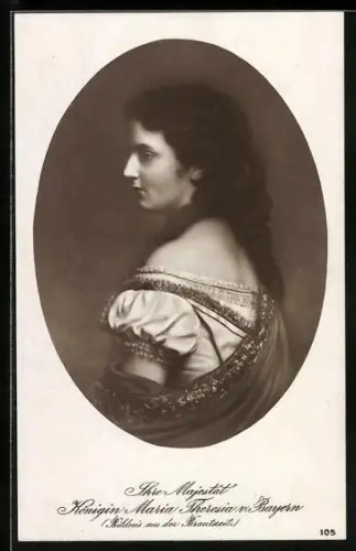 AK Königin Maria Therese von Bayern in der Brautzeit