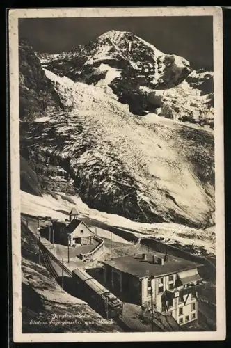 AK Jungfrau-Bahn, Bergbahn an der Station Eigergletscher & Mönch
