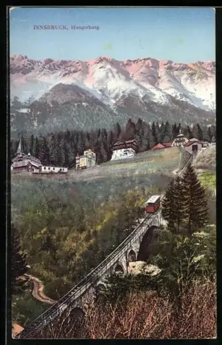 AK Innsbruck, Hungerburgbahn auf dem grossen Viadukt