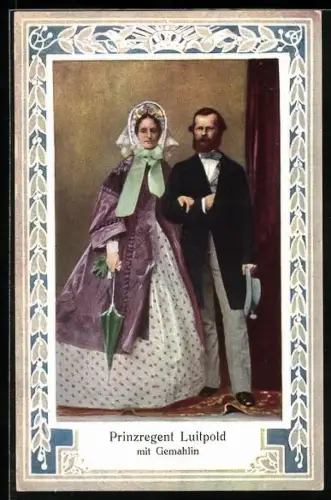 Künstler-AK Prinzregent Luitpold mit Gemahlin im mittleren Lebensalter