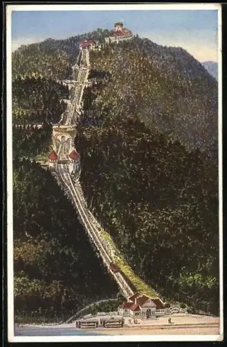 AK Baden-Baden, Drahtseilbahn a. d. Merkur