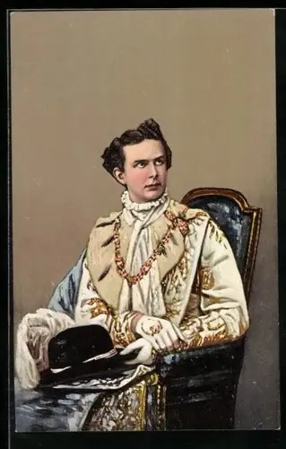 AK König Ludwig II. als Georgritter
