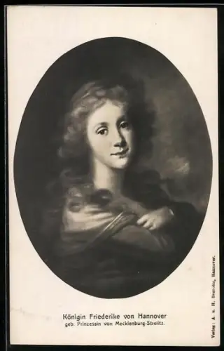 AK Portrait von Königin Friederike von Hannover im Gewand