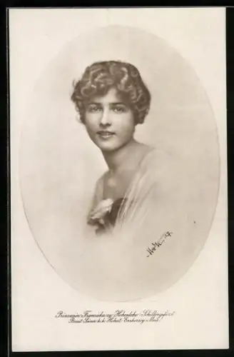 AK Prinzessin Franziska zu Hohenlohe-Schillingsfürst, Braut Seiner k. k. Hoheit Erzherzog Max