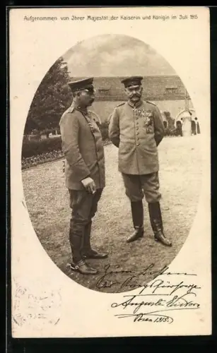 AK Paul von Hindenburg 1915 im Gespräch