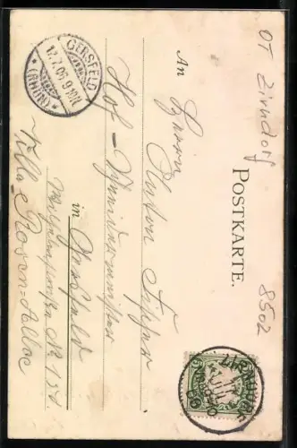 Lithographie Zirndorf /Fürth, Alte Feste, Ort der Schlacht von Gustav-Adolf und Wallenstein 1632