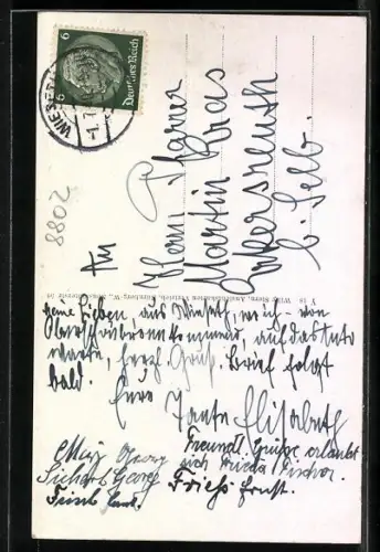 AK Wieseth, Kirche mit Kriegerdenkmal