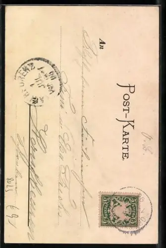 Künstler-AK Pullach, Schwaneck, Gasthaus mit Kirche und Flusspartie