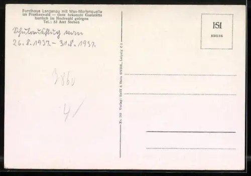 AK Geroldsgrün, Forsthaus Langenau