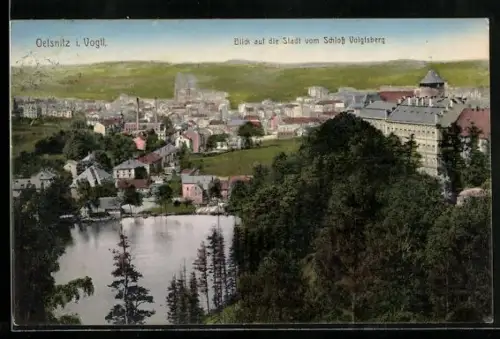 AK Oelsnitz i. Vogtl., Blick au fden Ort vom Schloss Voigtsberg