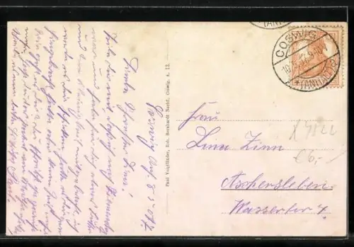 AK Coswig / Anhalt, Partie am Rathaus