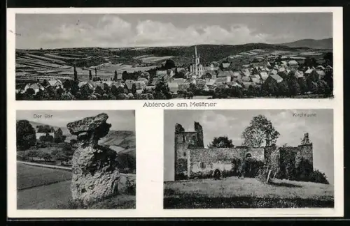 AK Meissner, Totalansicht, der Bär & Kirchruine