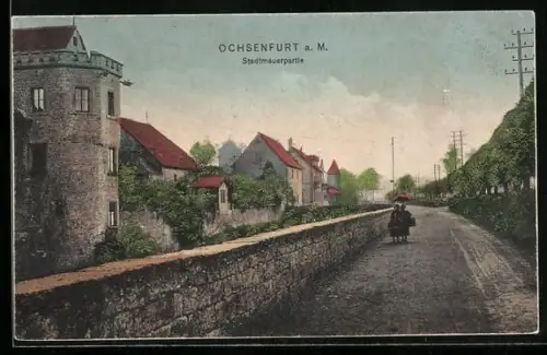 AK Ochsenfurt a. M., Partie an der Stadtmauer