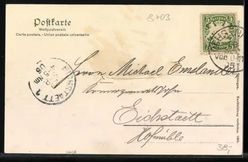 AK Ochsenfurt / Main, Der dicke Turm mit Klingentor und Bezirksamt