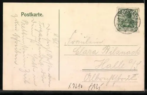 AK Torgau, Schloss Hartenfels von der Elbbrücke aus gesehen