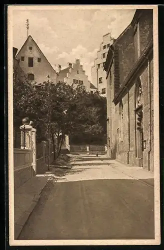 AK Wasserburg a. Inn, Strassenansicht mit historischen Giebelhäusern