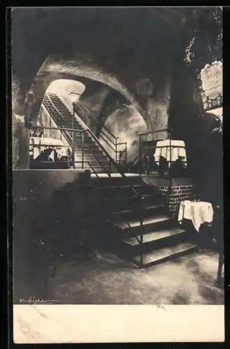 AK Frankfurt a. M., Gaststätte Brückenkeller, Bes. F. Albert, Schützenstr. 6, Innenansicht