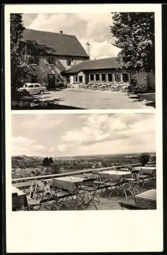 AK Ulm /Donau, Restaurant und Café Bad Obertalfingen, Terrasse